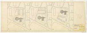 1. Kirche Christi Wissenschafter, Karlsruhe: Lageplan Varianten A,B,C 1:500