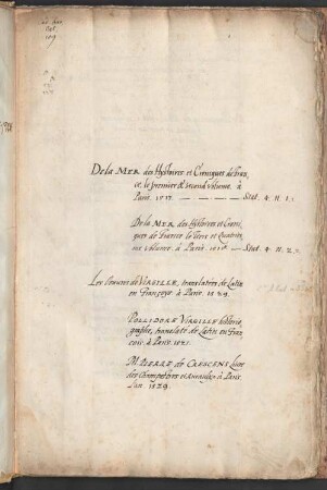 München, Hofbibliothek: Standortkatalog der französischen Drucke, um 1575 - BSB Cbm Cat. 109