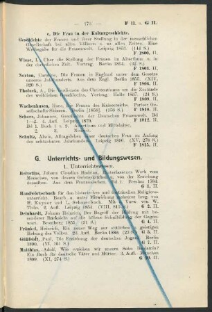 G. Unterrichts- und Bildungswesen.