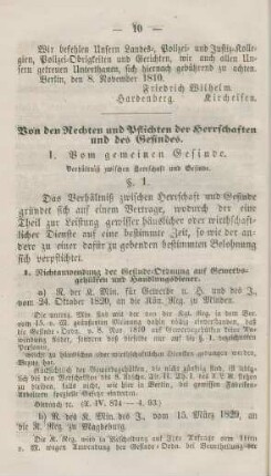 Von den Rechten und Pflichten der Herrschaften und des Gesindes ...