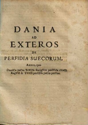 Dania ad Exteros De Perfidia Suecorum