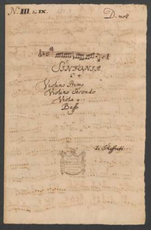 Sinfonien; strings, bc; d-Moll; CSWV B:6