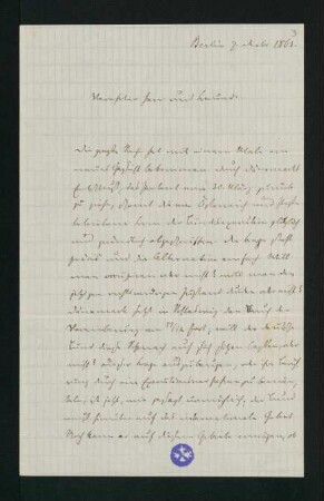 Brief vom 7. Oktober 1863