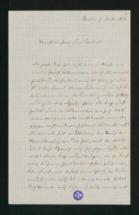 Brief vom 7. Oktober 1863