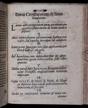 Decas Corollariorum de bonis Lamiarum