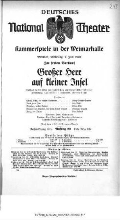 Großer Herr auf kleiner Insel