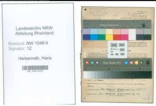 Entnazifizierung Hans Herkenrath , geb. 16.05.1904 (Arbeiter)