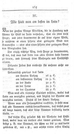 IV. Wie spielt man am besten im Lotto?