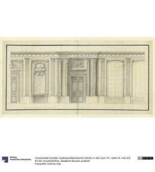 Saalwand Mannheimer Schloß im Stil Louis XVI.