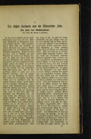 ¬Die¬ Ethik Herbarts und die Sittenlehre Jesu : die Idee des Wohlwollens