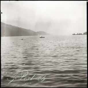 Blick vom Grand Port (Aix-les-Bains) auf den Lac du Bourget