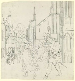 Szene am Ausgang der Kirche