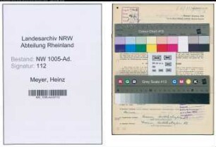 Entnazifizierung Heinz Meyer , geb. 06.09.1891 (Ingenieur)