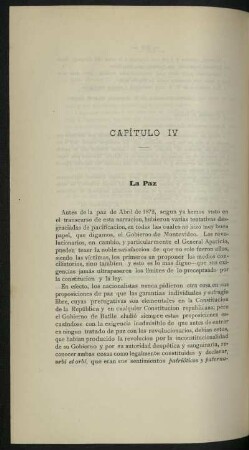 Capítulo IV - La Paz