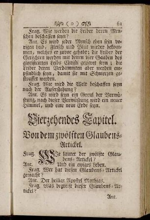 Vierzehndes Capitel. Ven dem zwölften Glaubens-Artickel