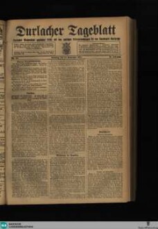 Durlacher Tagblatt : Heimatblatt für die Stadt und den früheren Amtsbezirk Durlach; Pfinztäler Bote für Grötzingen, Berghausen, Söllingen, Wöschbach u. Kleinsteinbach