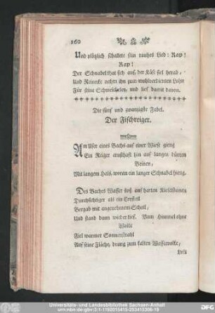 Die fünf und zwanzigste Fabel. Der Fischreiger.