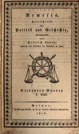 Nemesis : Zeitschrift für Politik und Geschichte. 7. 1816