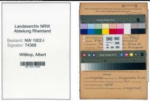 Entnazifizierung Albert Wittkop , geb. 09.04.1898 (Ingenieur)