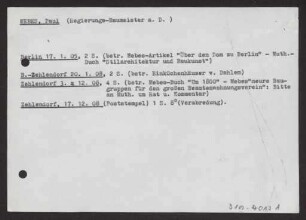 Teilübersetzungen der Briefe zw. Paul Mebes und Hermann Muthesius (Inhalte der Schreiben)