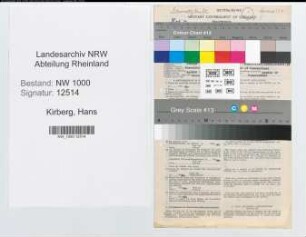 Entnazifizierung Hans Kirberg, geb. 11.06.1908 (Bankdirektor)