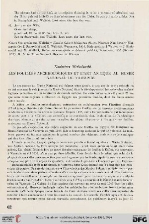 3: Les fouilles archéologiques et l'art antique au Musée National de Varsovie