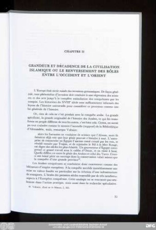 Chapitre II Grandeur Et Décadence De La Civilisation Islamique Ou Le Renversement Des Rôles Entre L'Occident Et L'Orient