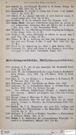 Kirchengeschichte, Religionsgeschichte (Nr. 2211 - 2302)
