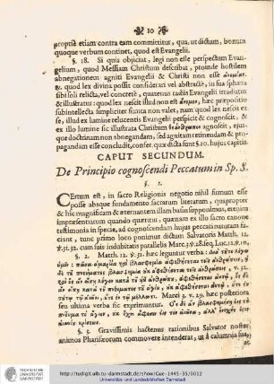 Caput Secundum. De Principio cognoscendi Peccatumin