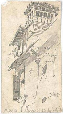 Döllgast, Hans; Italien u.a.; Reisezeichnungen - Dach