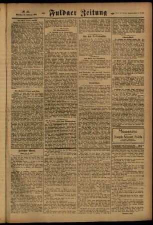 Zweite Ausgabe vom Montag, den 21. Februar 1921.