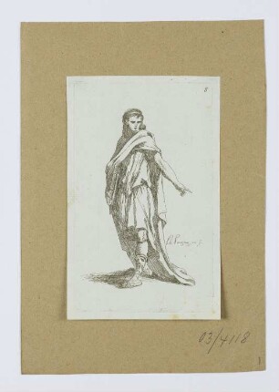 Junger Mann in einem Gewand, ein Buch haltend, Blatt 8 der Folge "Premier Recueill de Figures Drapées"