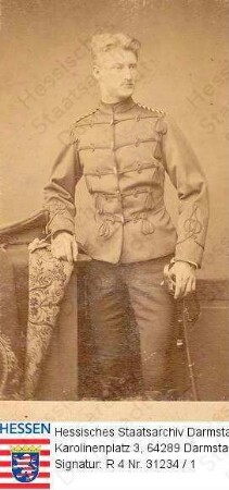 Carrière, Justus, Prof. Dr. phil. (1854-1893) / Porträt in Uniform als Einjähriger / Bild 1: Kniestück / Bild 2: Brustbild