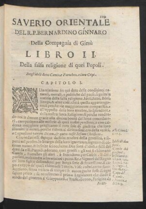 Libro II. Della falsa religione di quei Popoli