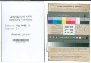 Entnazifizierung Johann Ruether , geb. 05.10.1884 (Ingenieur)