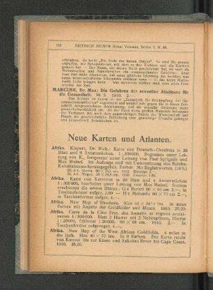 Neue Karten und Atlanten.