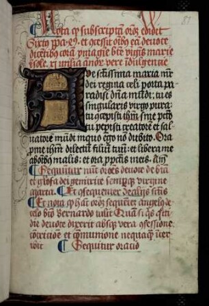 Zierinitiale: A(ve sanctissima)