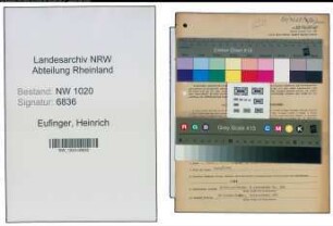 Entnazifizierung Heinrich Eufinger , geb. 27.04.1898 (Schreiner)
