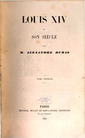 Louis XIV et son siècle, 1