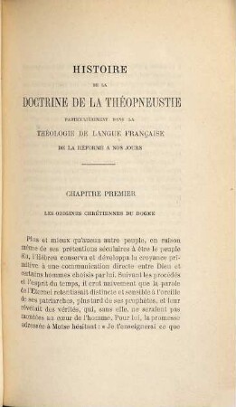 Histoire de la doctrine de l'inspiration des saintes écritures dans les pays de langue française de la réforme à nos jours par Édouard Rabaud