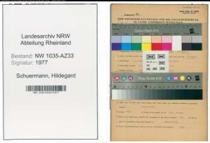 Entnazifizierung Hildegard Schuermann , geb. 06.07.1914 (Sekretaerin)
