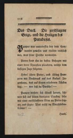 Das Duell. Die zerschlagene Geige, und die Heiligen des Paradieses