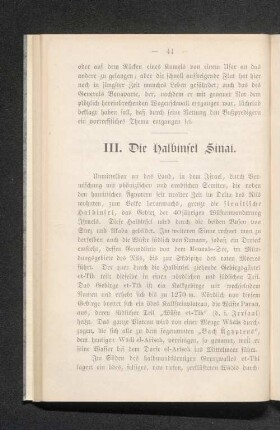 III. Die Halbinsel Sinai.