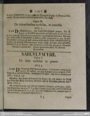 Saeculum VIII.