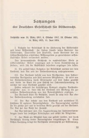 Satzungen der Deutschen Gesellschaft für Völkerrecht