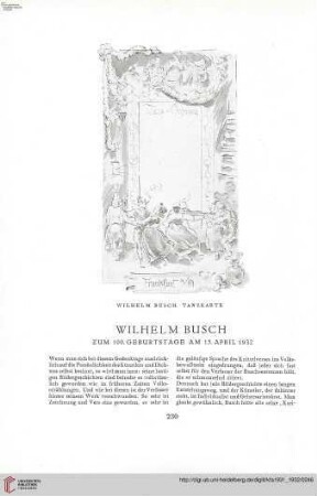 47: Wilhelm Busch : zum 100. Geburtstage am 15. April 1932