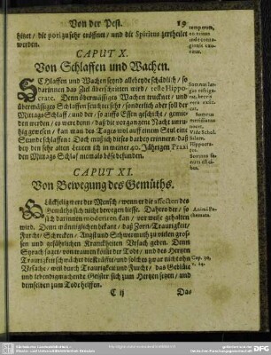 Caput X. Von Schlaffen und Wachen