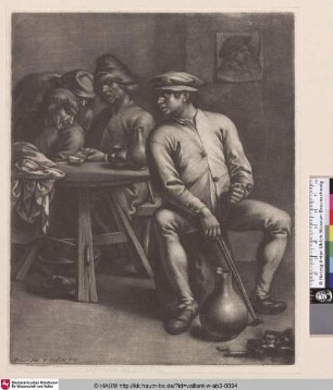 [Bauerninterieur mit vier singenden Männern; Peasant Interior with Four Men Singing]