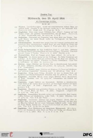 Zweiter Tag: Mittwoch, den 29. April 1914 (Nr. 433-796)