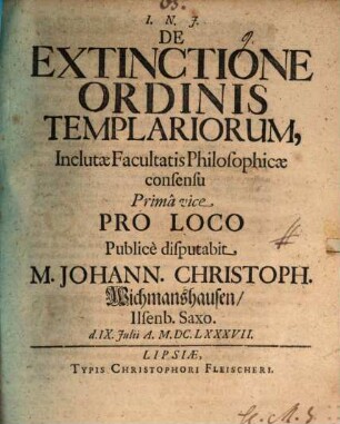 De Extinctione Ordinis Templariorum
